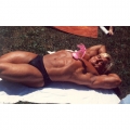 Tom Platz under the lone palm tree 1986